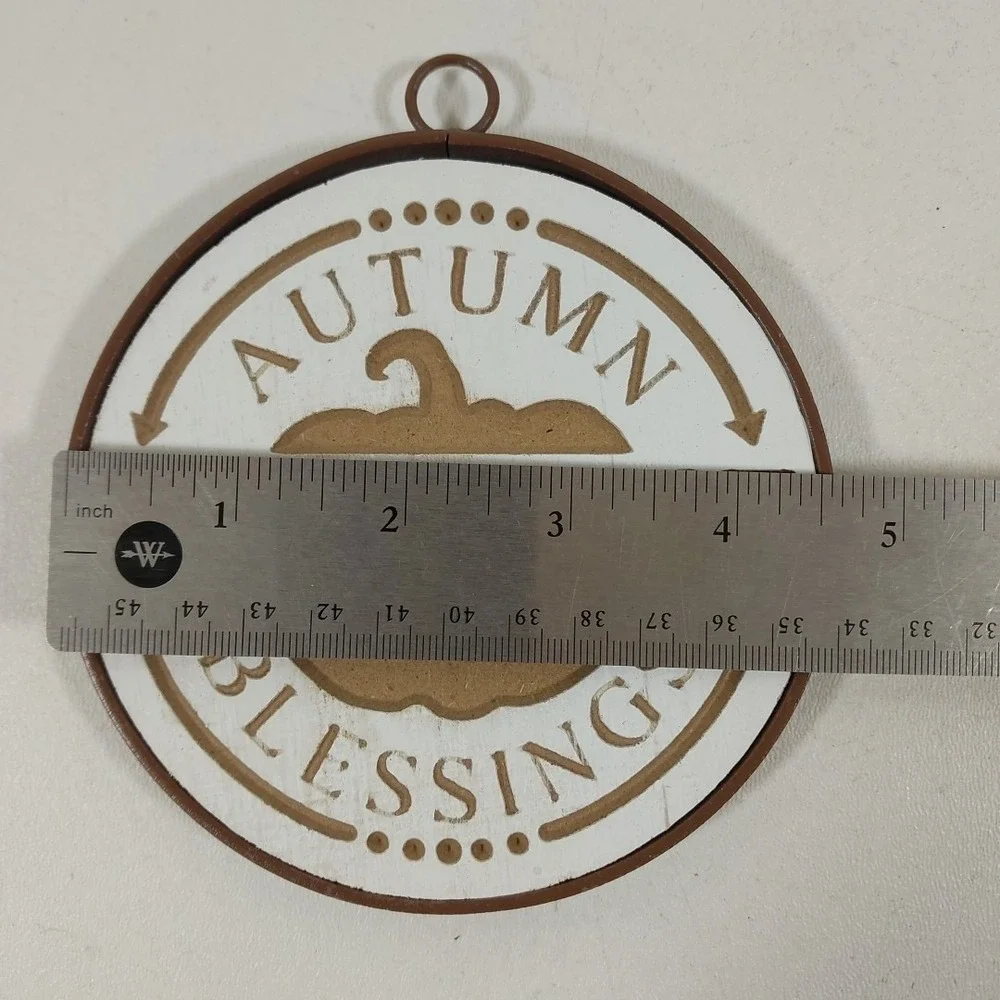 Autumn Welcome Blessings SIGN Wall Door Plaque Fall‎ Decor 4.5
